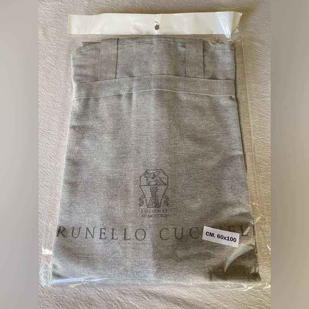 Brunello Cucinelli Grey Soft Linen Garment Bag